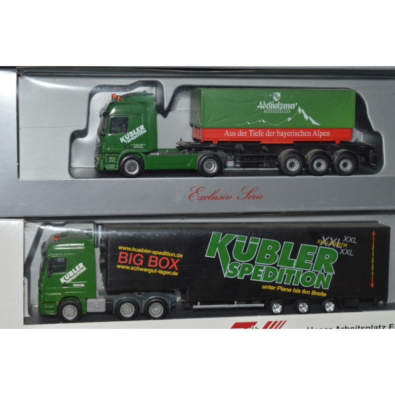 Herpa MB  H0 ponyvás félpótkocsis