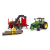 Bruder 3154 John Deere 7R 350 faszállítóval